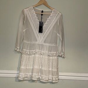 Me 2 Magic White Lace Boho Dress Size Small Bohemian